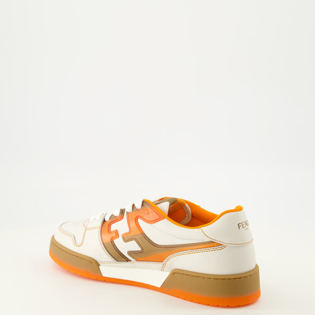 Baskets 펜디 매치 오렌지 스니커즈 Fendi Orange Homme