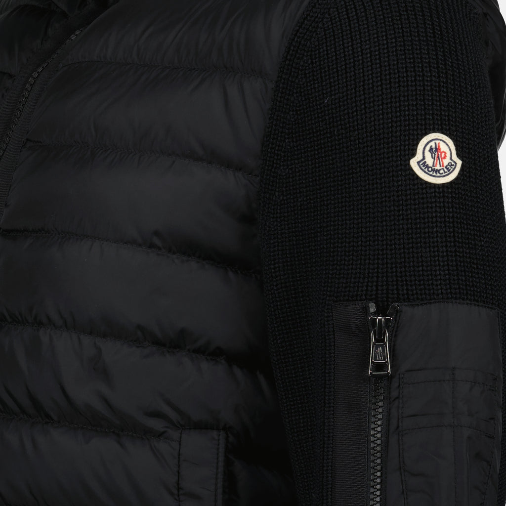 Maille Zipped Cardigan Moncler Noir Homme