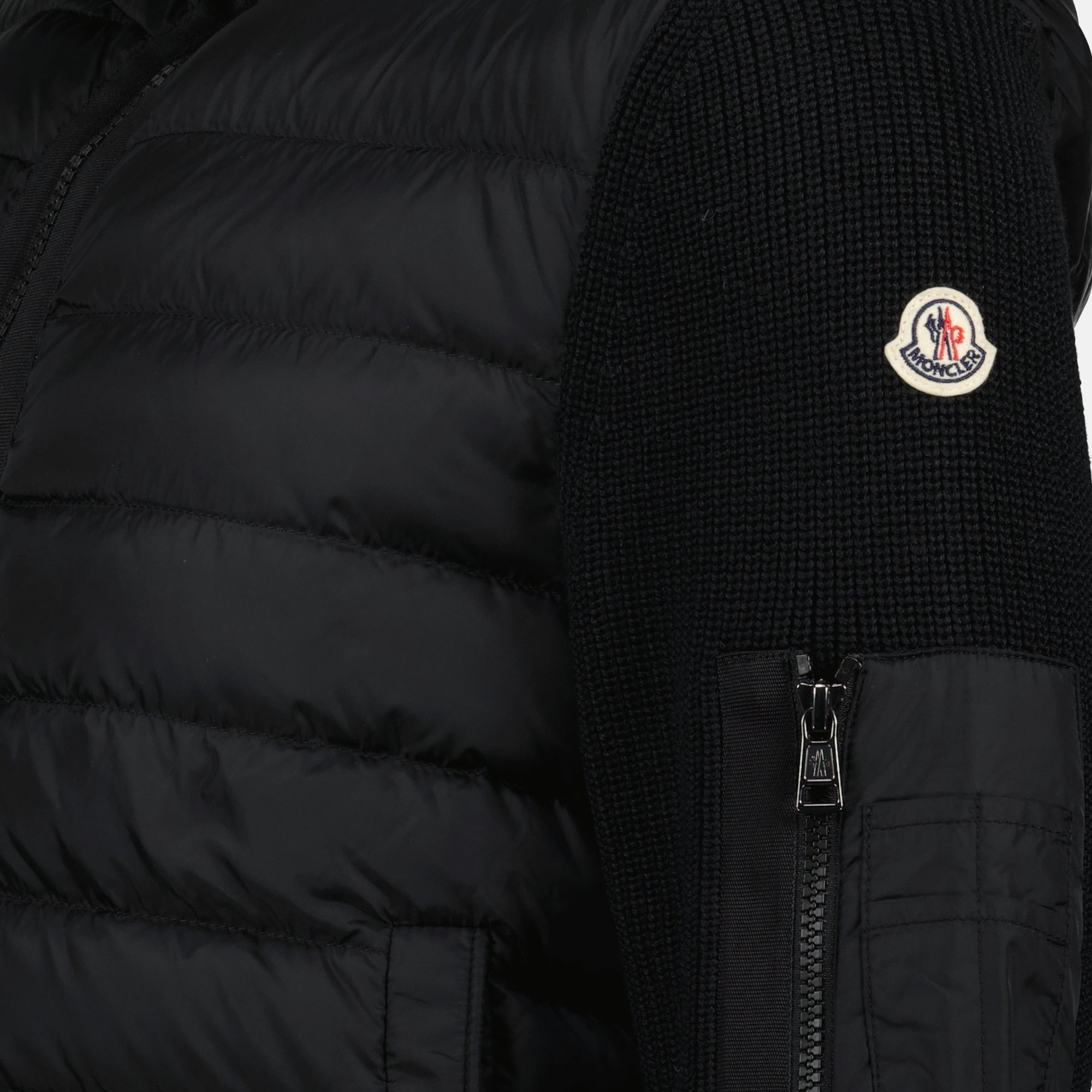 Maille Zipped Cardigan Moncler Noir Homme