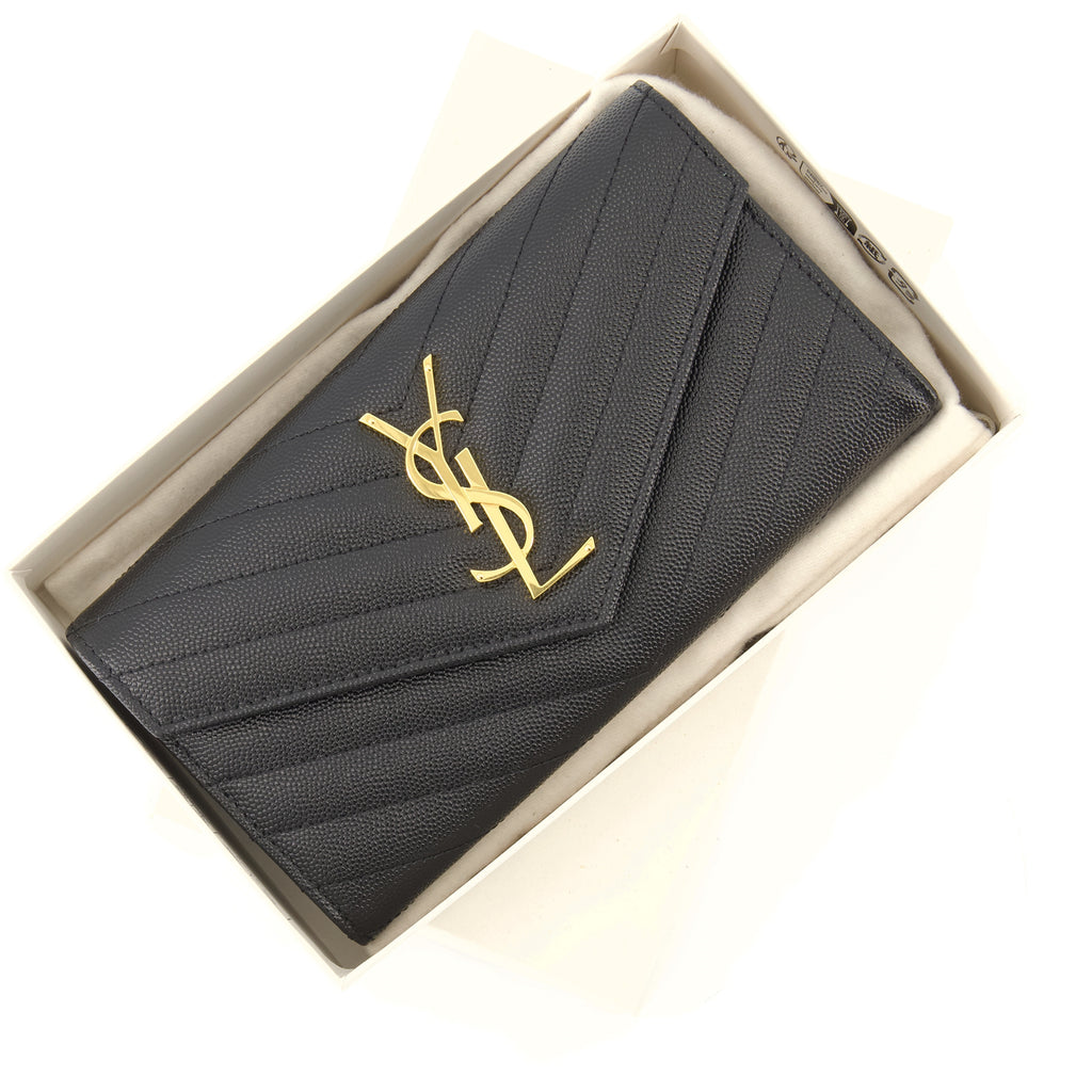 Small leather goods Cassandre Wallet Saint Laurent Black Femme