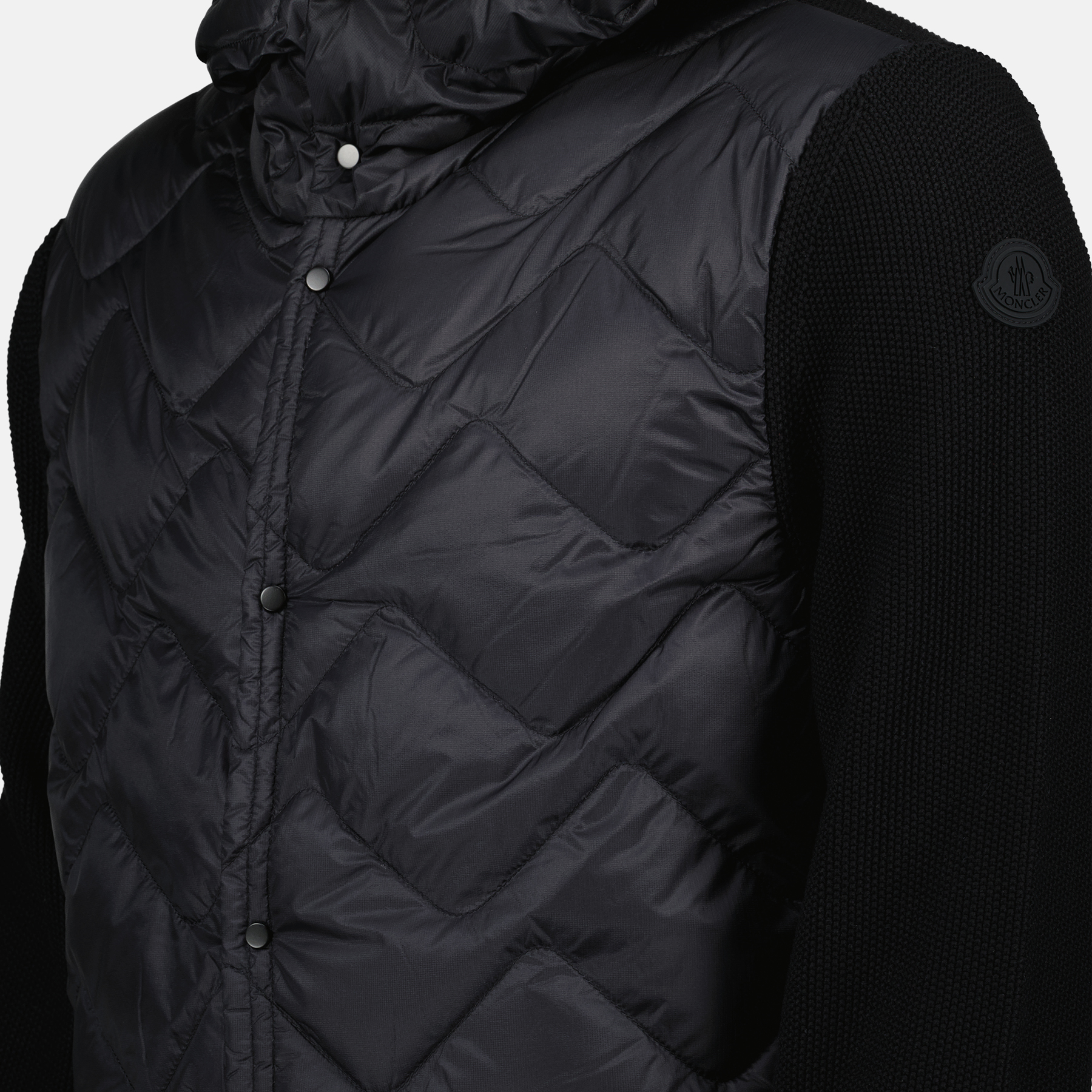 Chaquetas Chaqueta Acolchada Bicolor Moncler Negro Homme