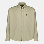 Image de l'article Chemise boxy AMI de coeur beige de la marque Ami PARIS pour Homme - Saison Printemps-Été 2026 - Vue de Face