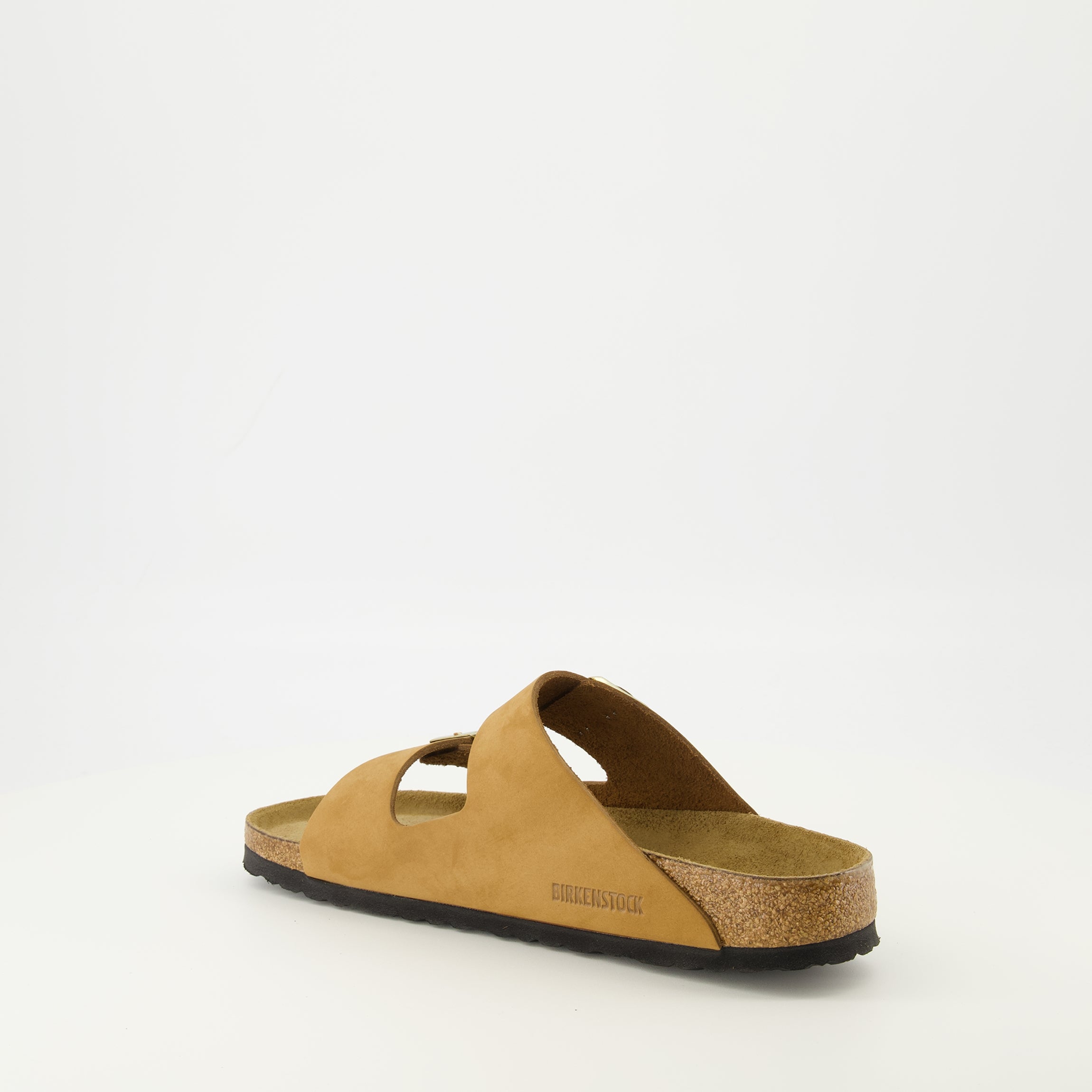 Image of the Brown Arizona Sandals by Birkenstock for Unisex - Spring-Summer 2026 Season - Right Three-Quarter Back View
