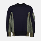 Sweatshirts Pull bi-matière Sacai Bleu foncé Homme