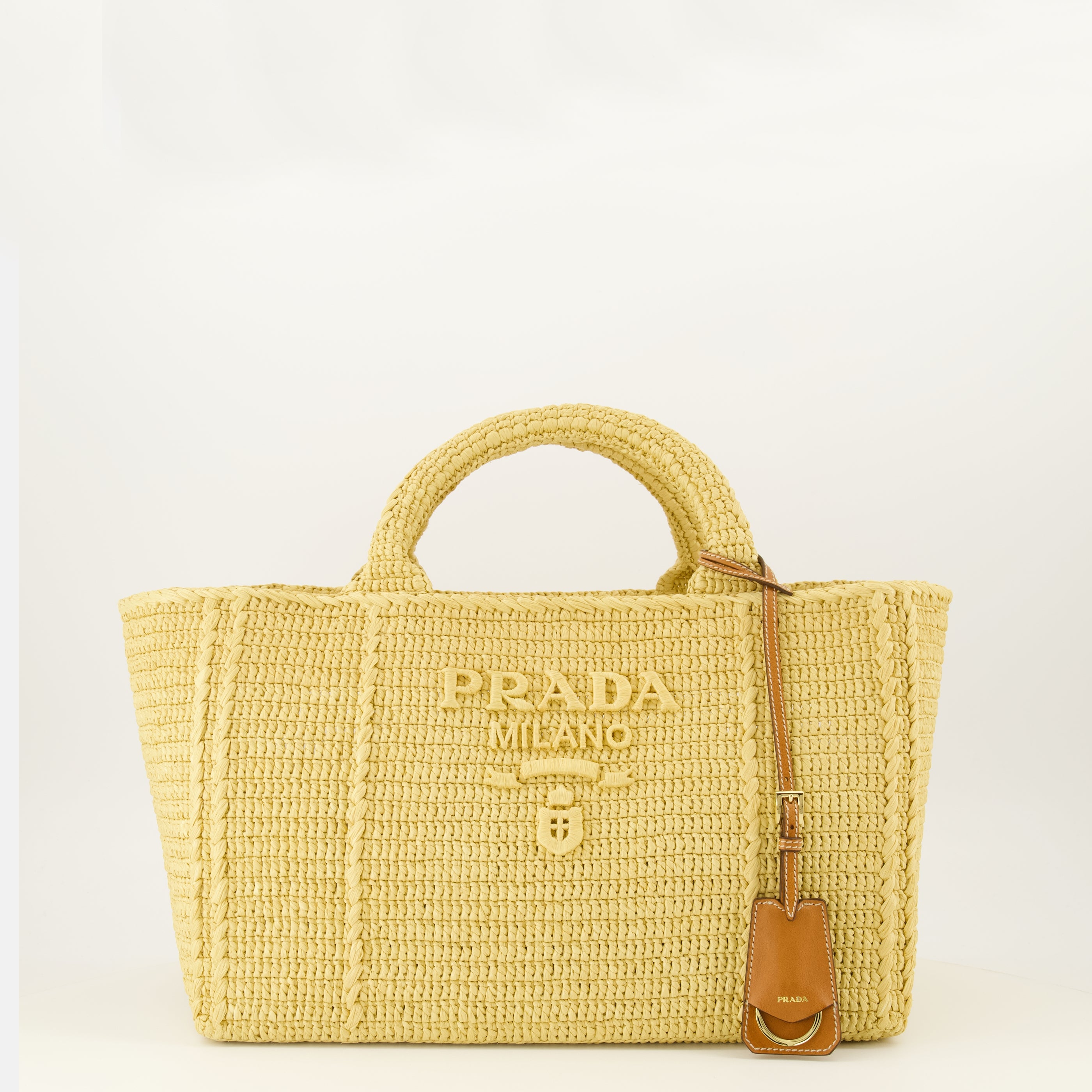Sacs cabas Grand sac cabas en crochet beige Prada Beige Femme