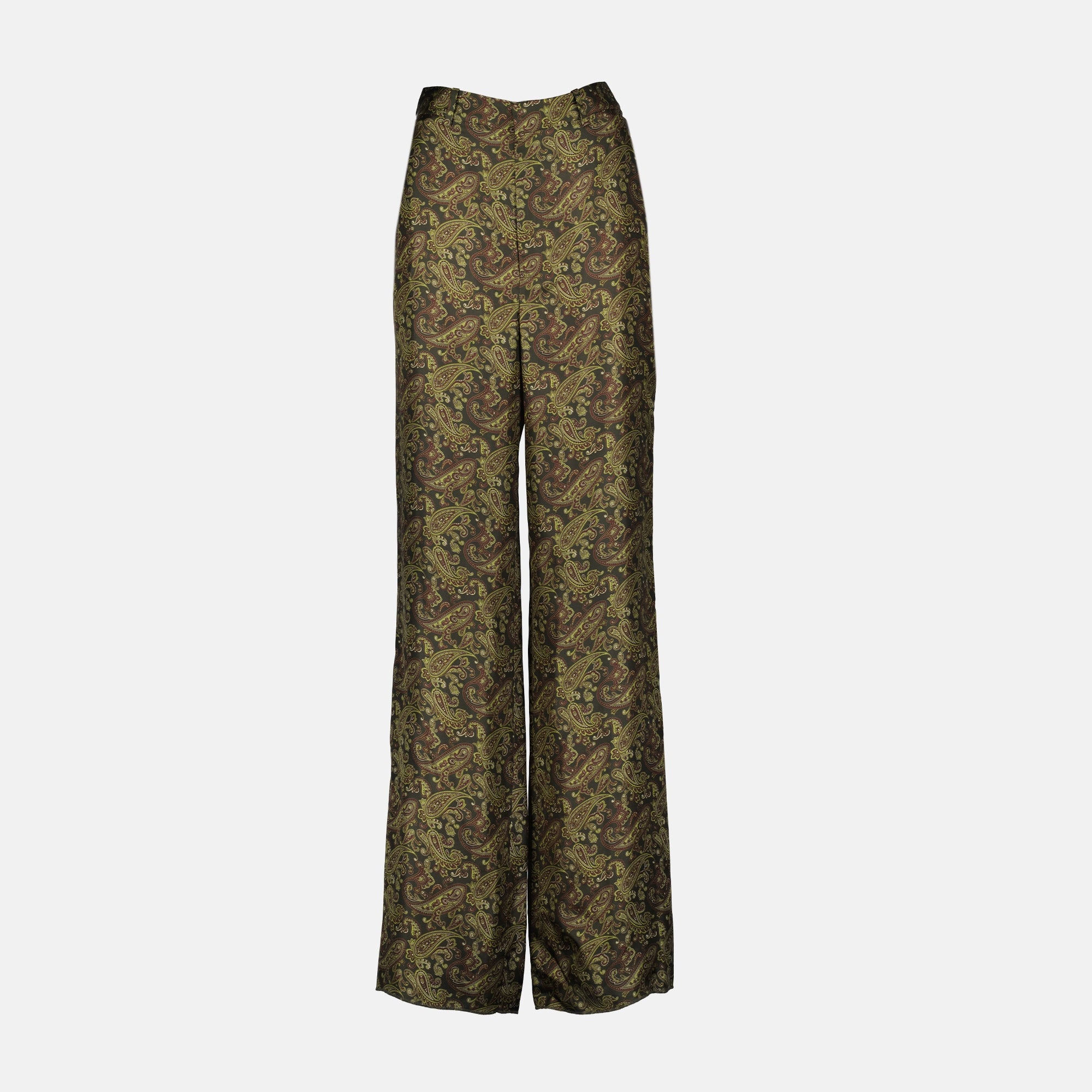 Pants Silk Pants Saint Laurent Green Femme