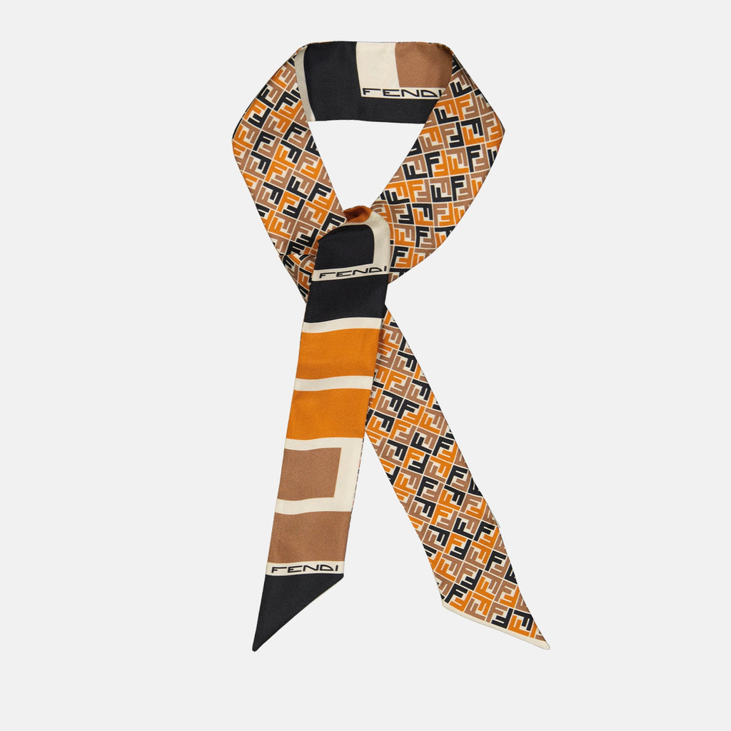 Sciarpe e guanti Wrappy en soie FF Fendi Arancia Femme