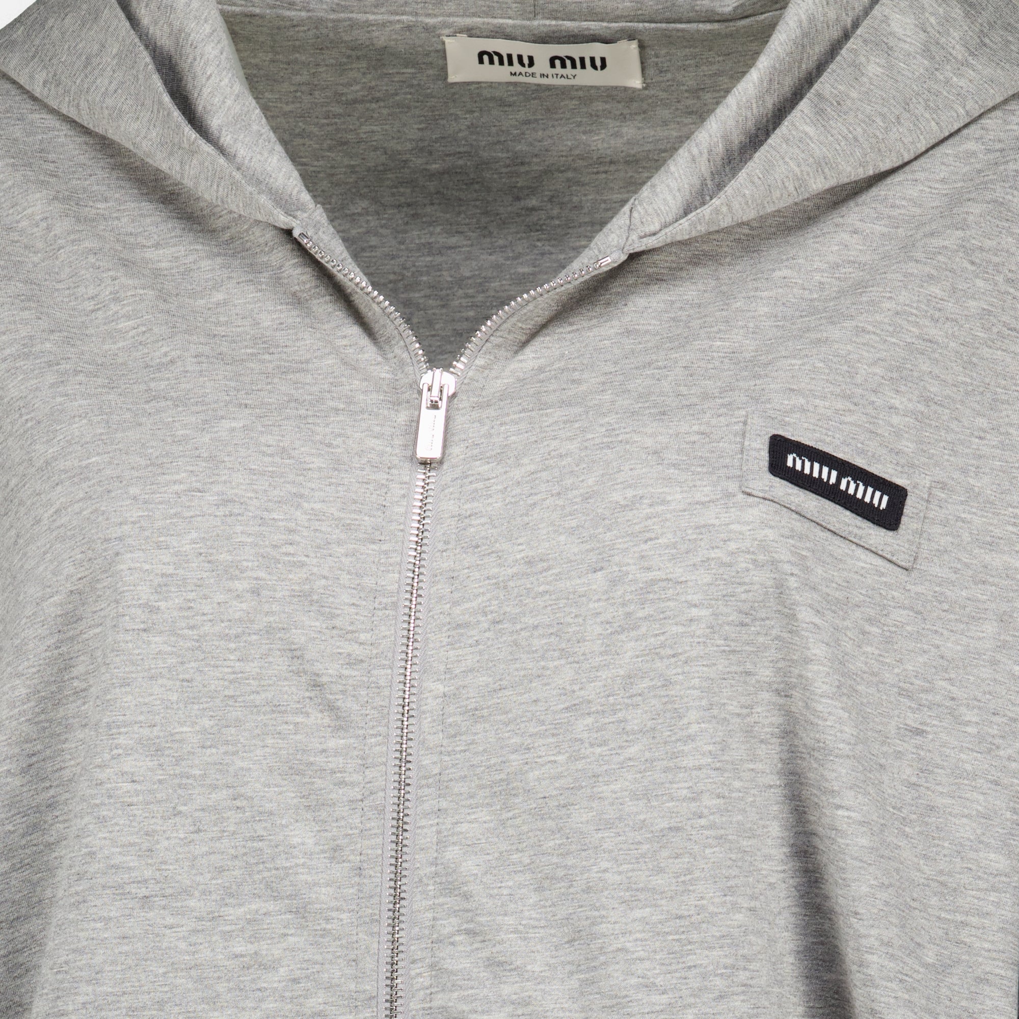 Sweatshirts Casaco de Moletão Cinzento com Capuz Miu Miu Gris Femme