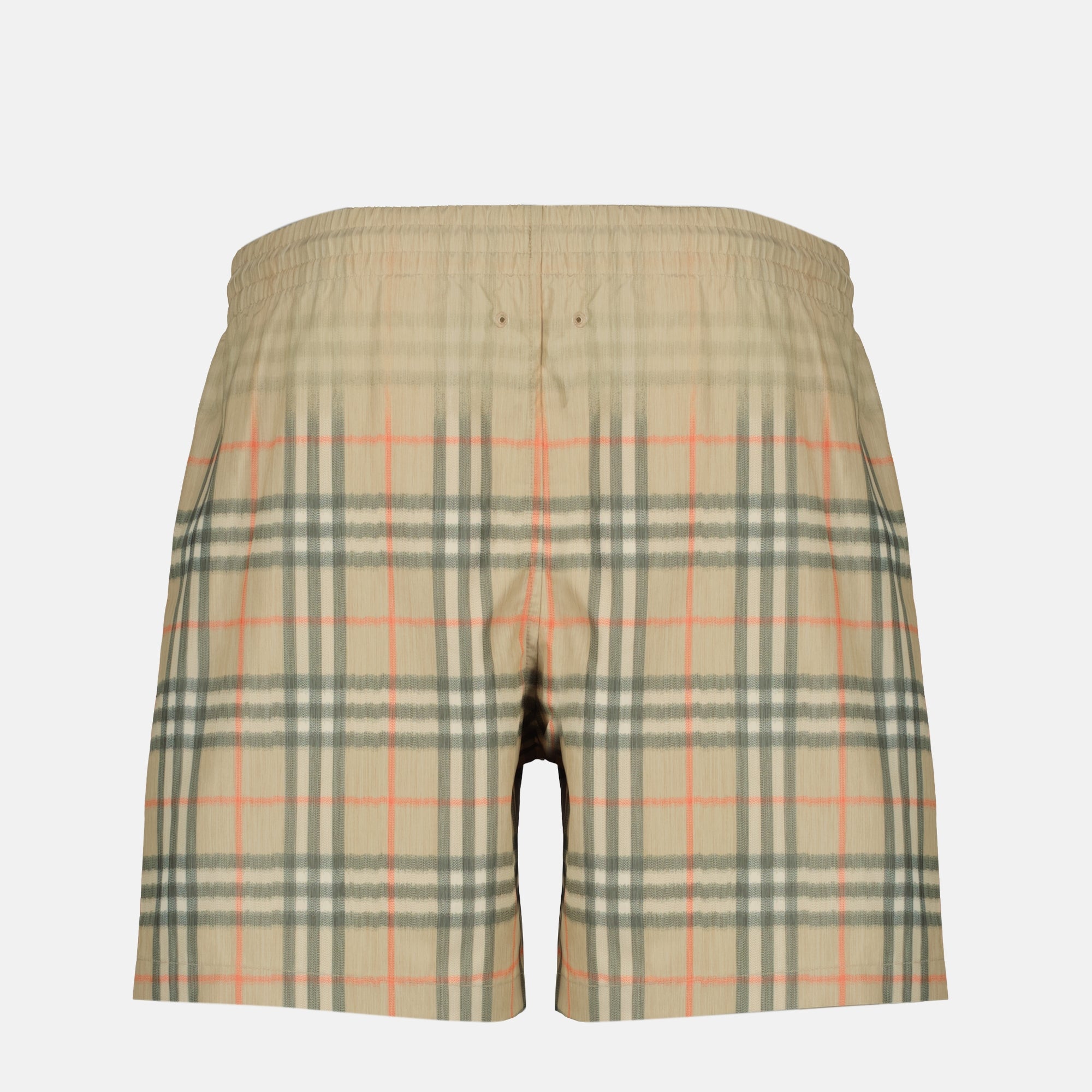Image de l'article Short de bain Gardient Check beige de la marque Burberry pour Homme - Saison Printemps-Été 2026 - Vue de Dos