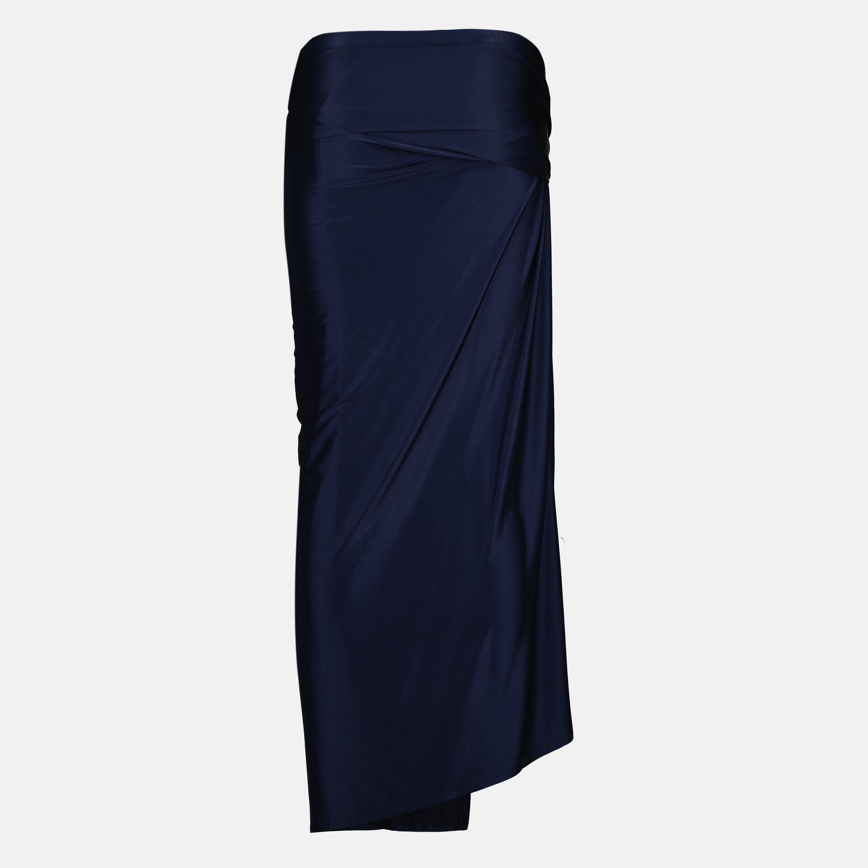 Image de l'article Jupe midi percing en jersey bleu marine de la marque Rabanne pour Femme - Saison Printemps-Été 2026 - Vue de Dos