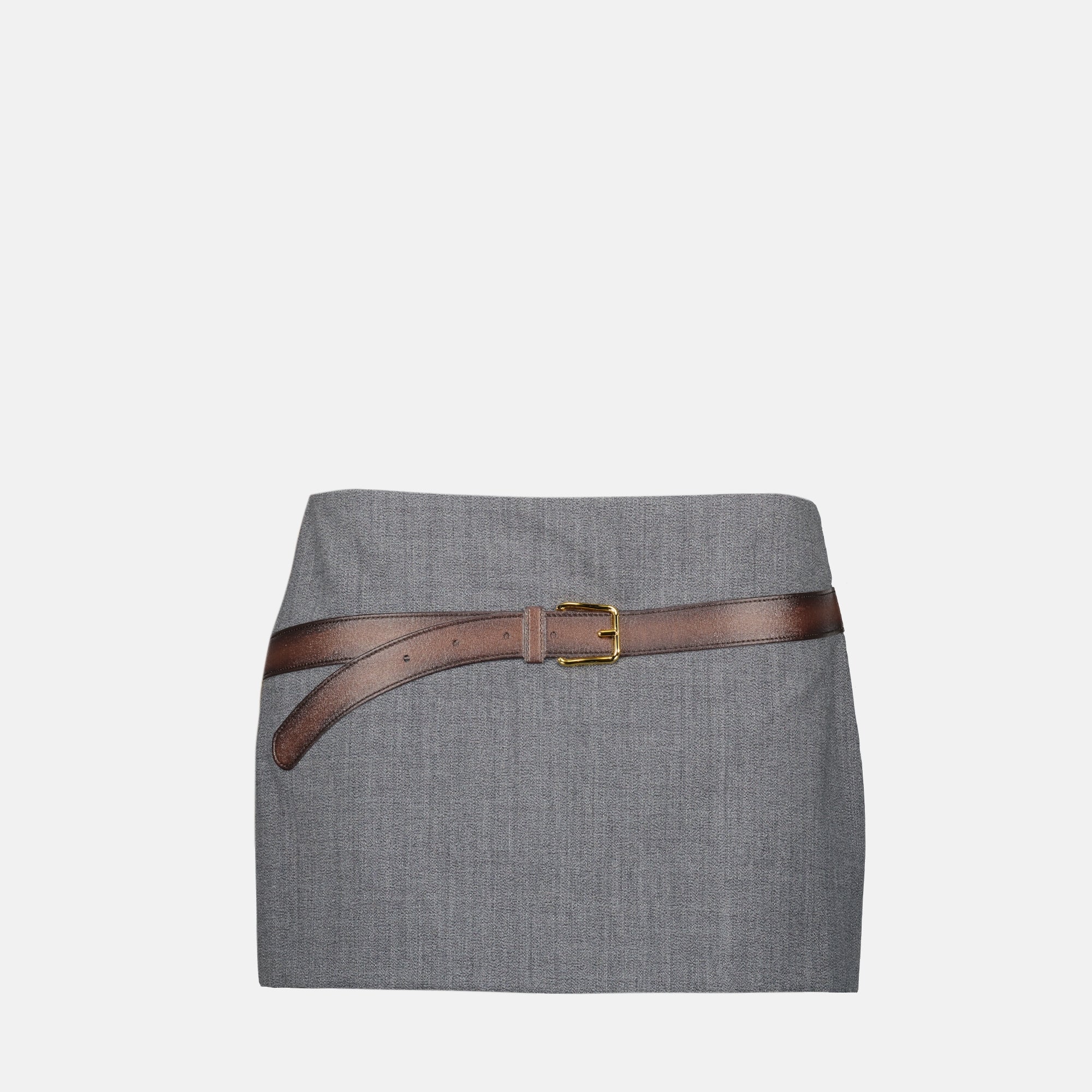 Skirts Mini skirt with belt Prada Gray Femme
