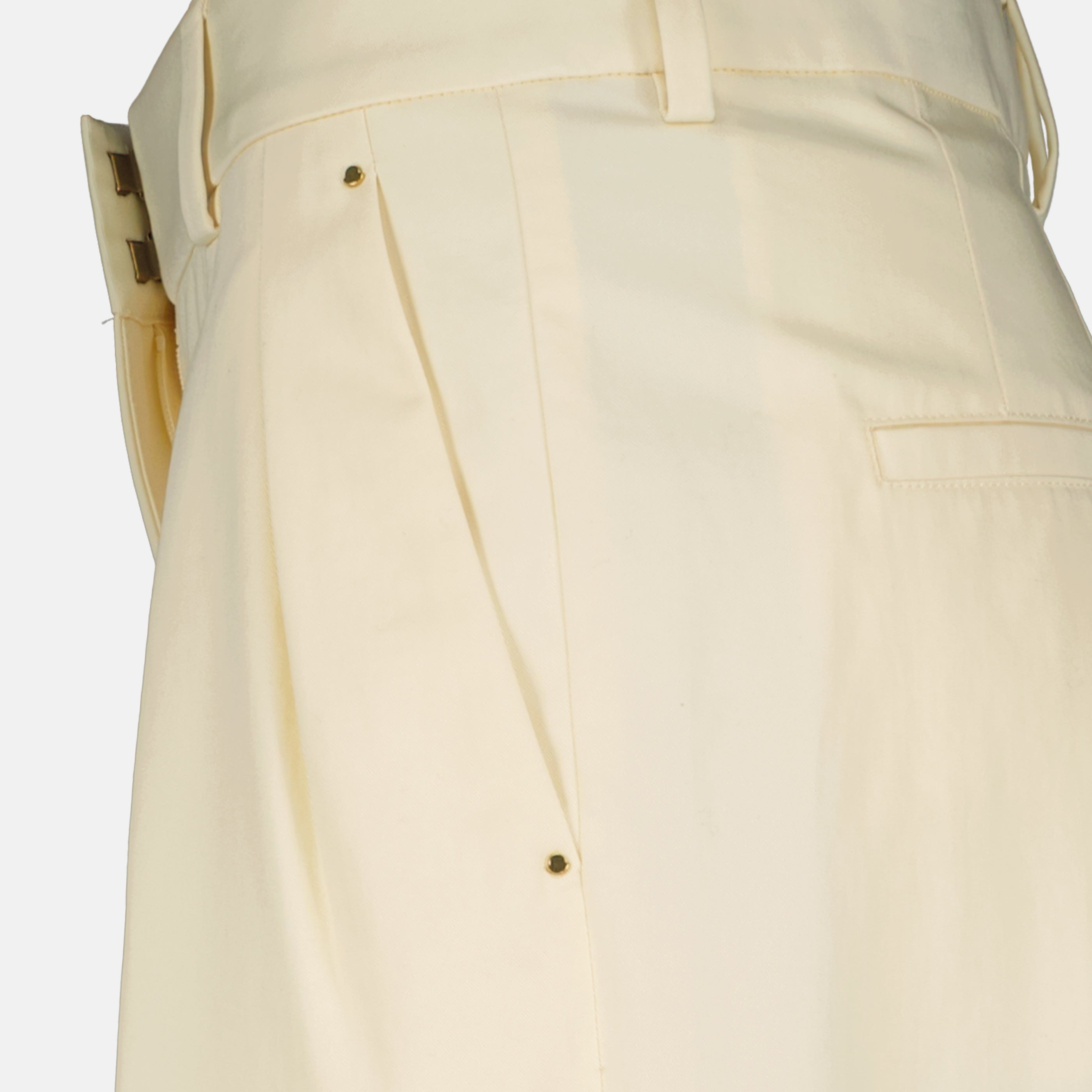 Pantalons Pantalon lare en gabardine de coton blanc Moncler Blanc Femme