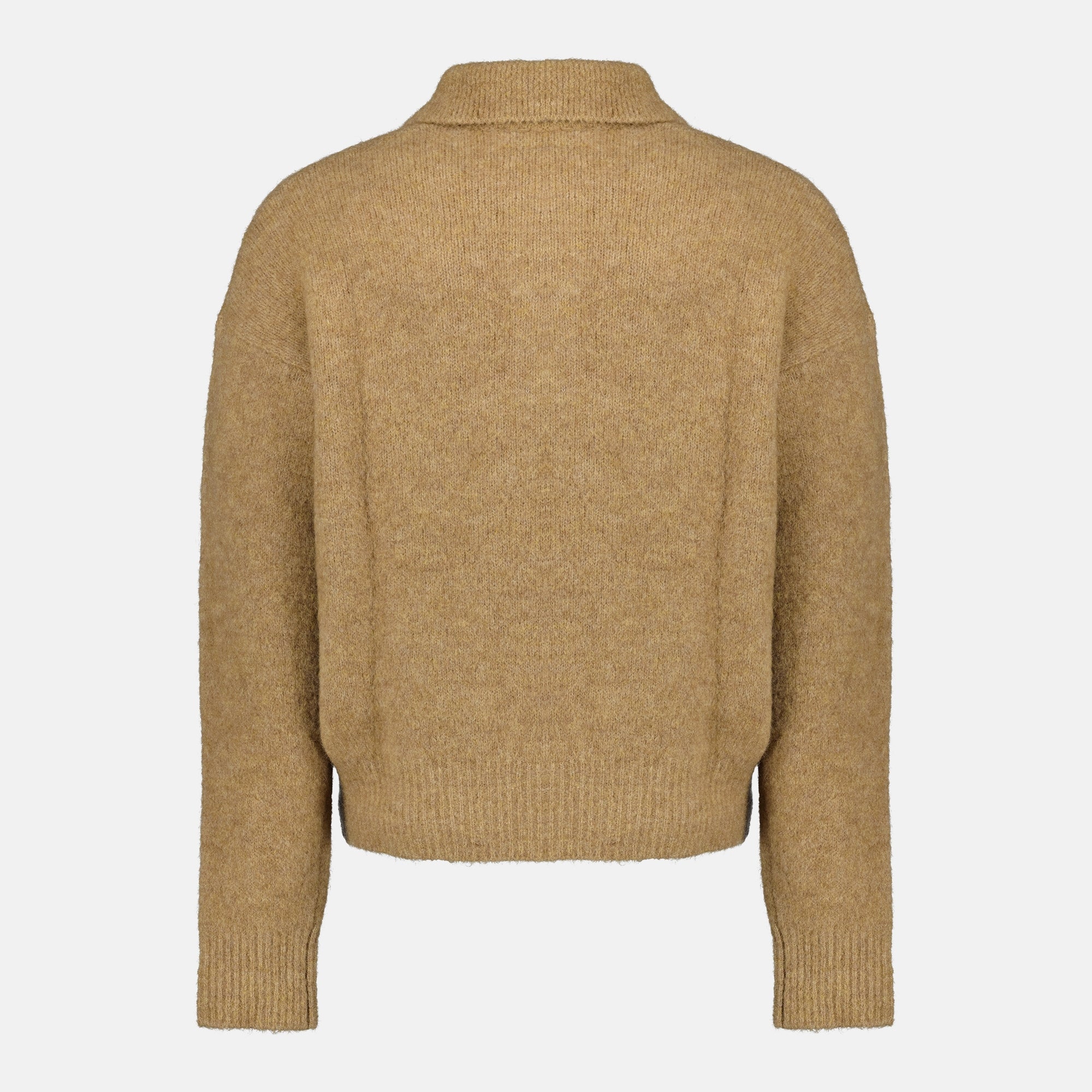 Image de l'article Polo en laine marron de la marque Ami PARIS pour Homme - Saison Automne-Hiver 2025 - Vue de Dos