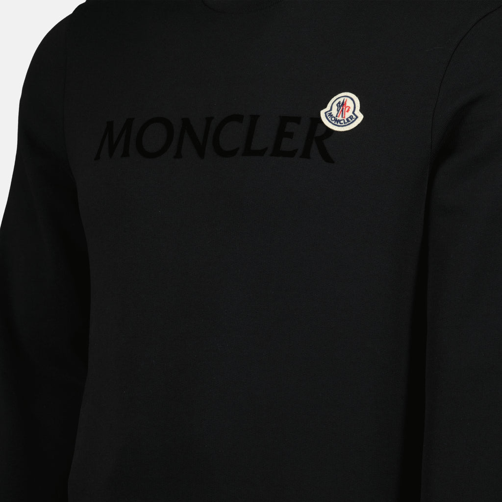 Sweatshirts Sweat en coton à logo Moncler Noir Homme
