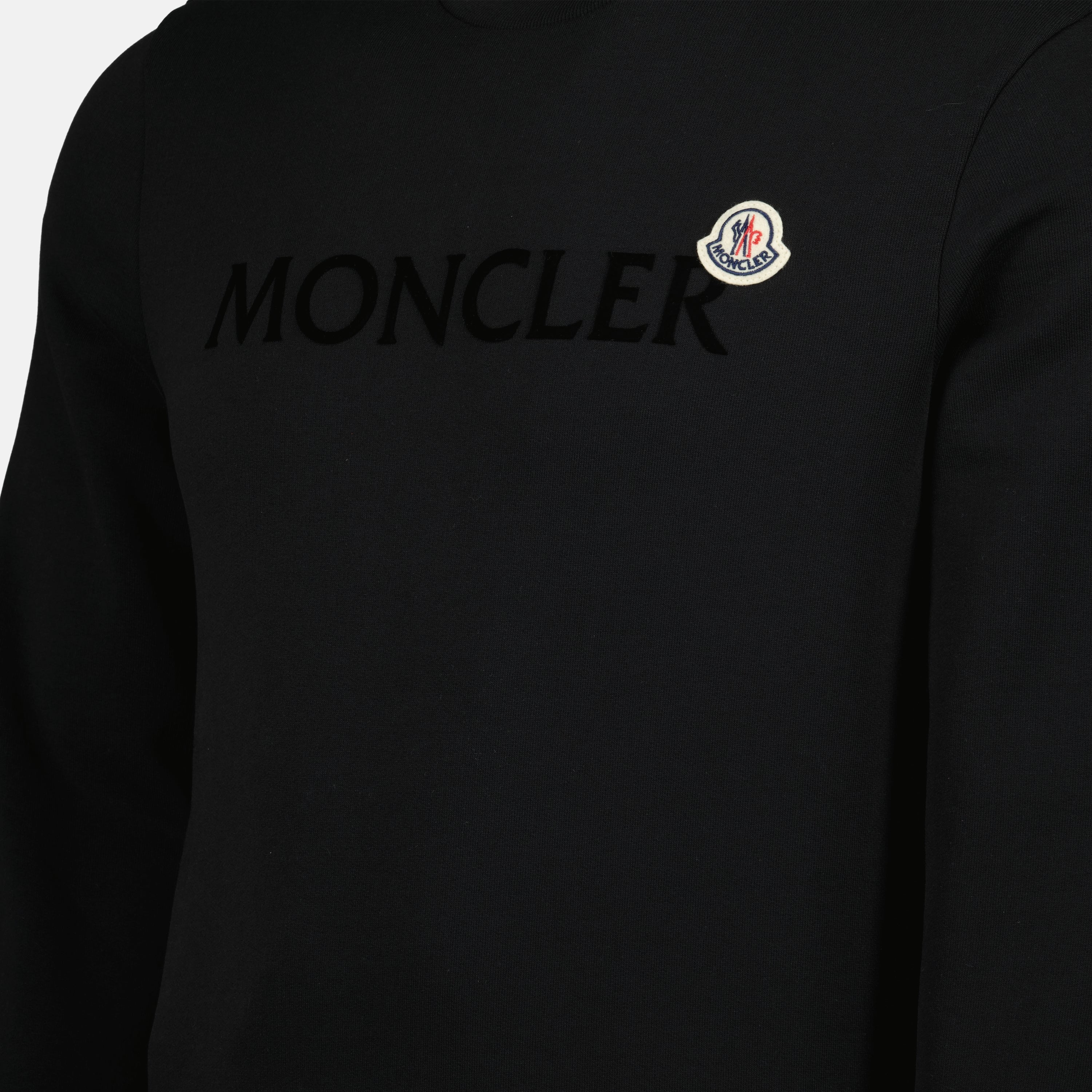 Sweatshirts Sweat en coton à logo Moncler Noir Homme