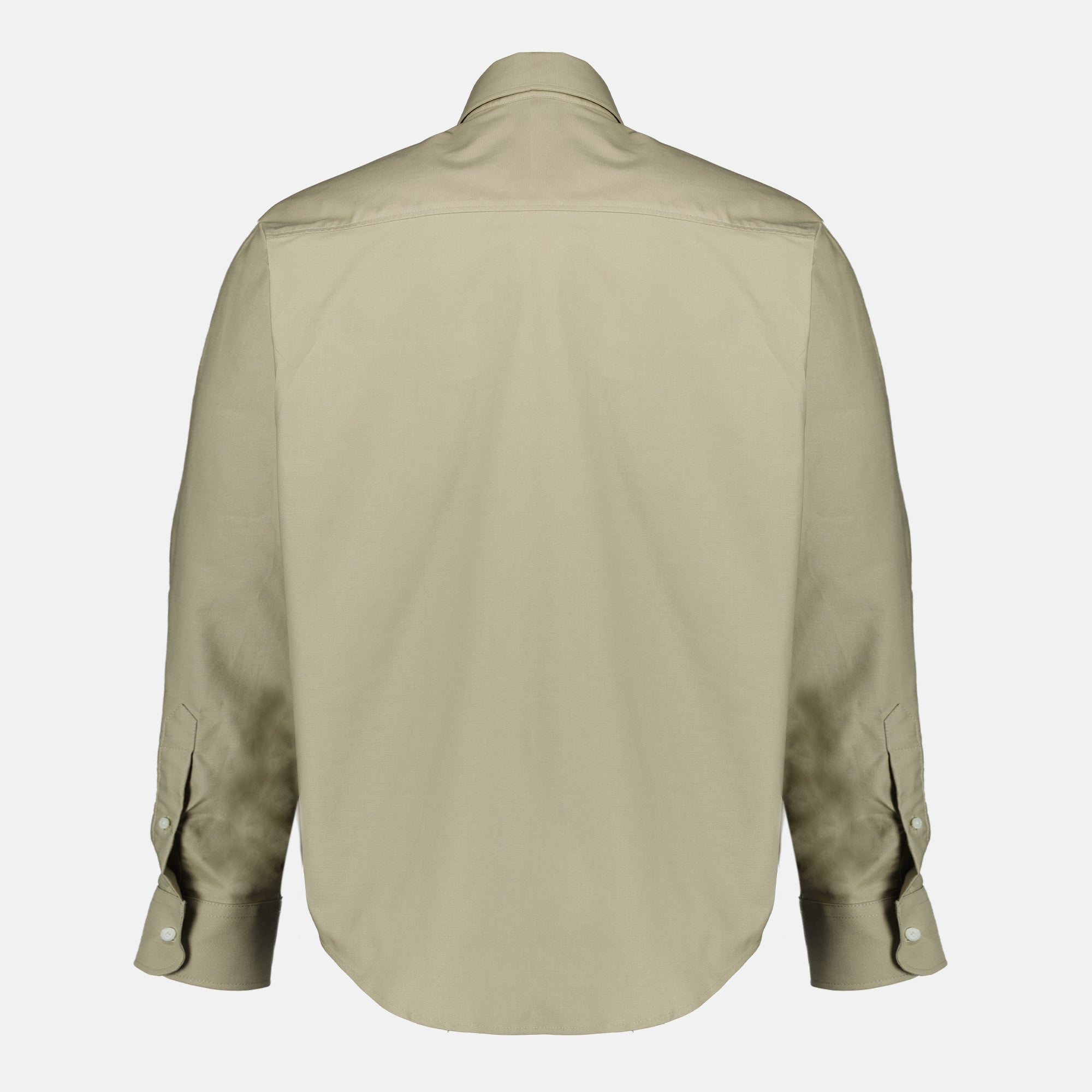 Image of the AMI heart beige boxy shirt by Ami PARIS for Men - Spring-Summer 2026 - Back View