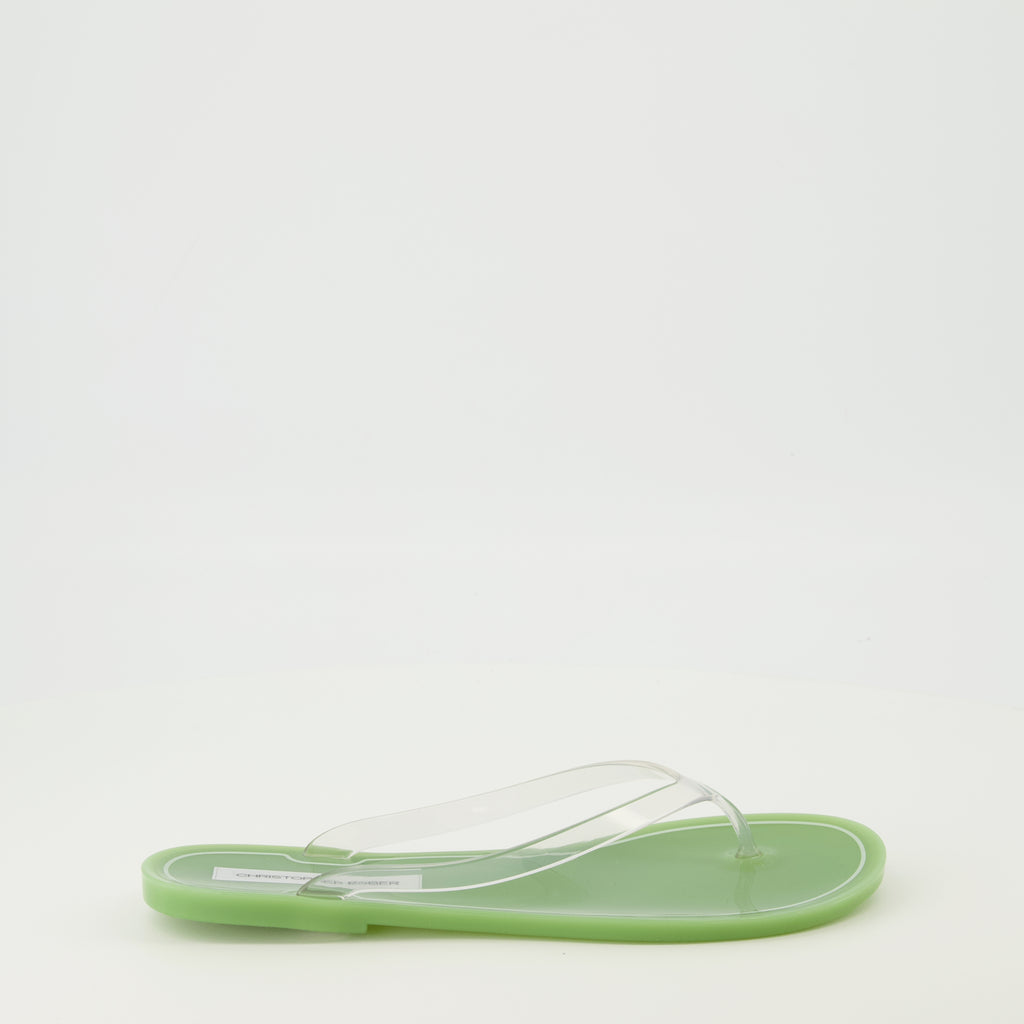 Imagen de las sandalias Jo verdes de PVC de la marca Christopher Esber para Mujer - Temporada Primavera-Verano 2026 - Vista lateral derecha