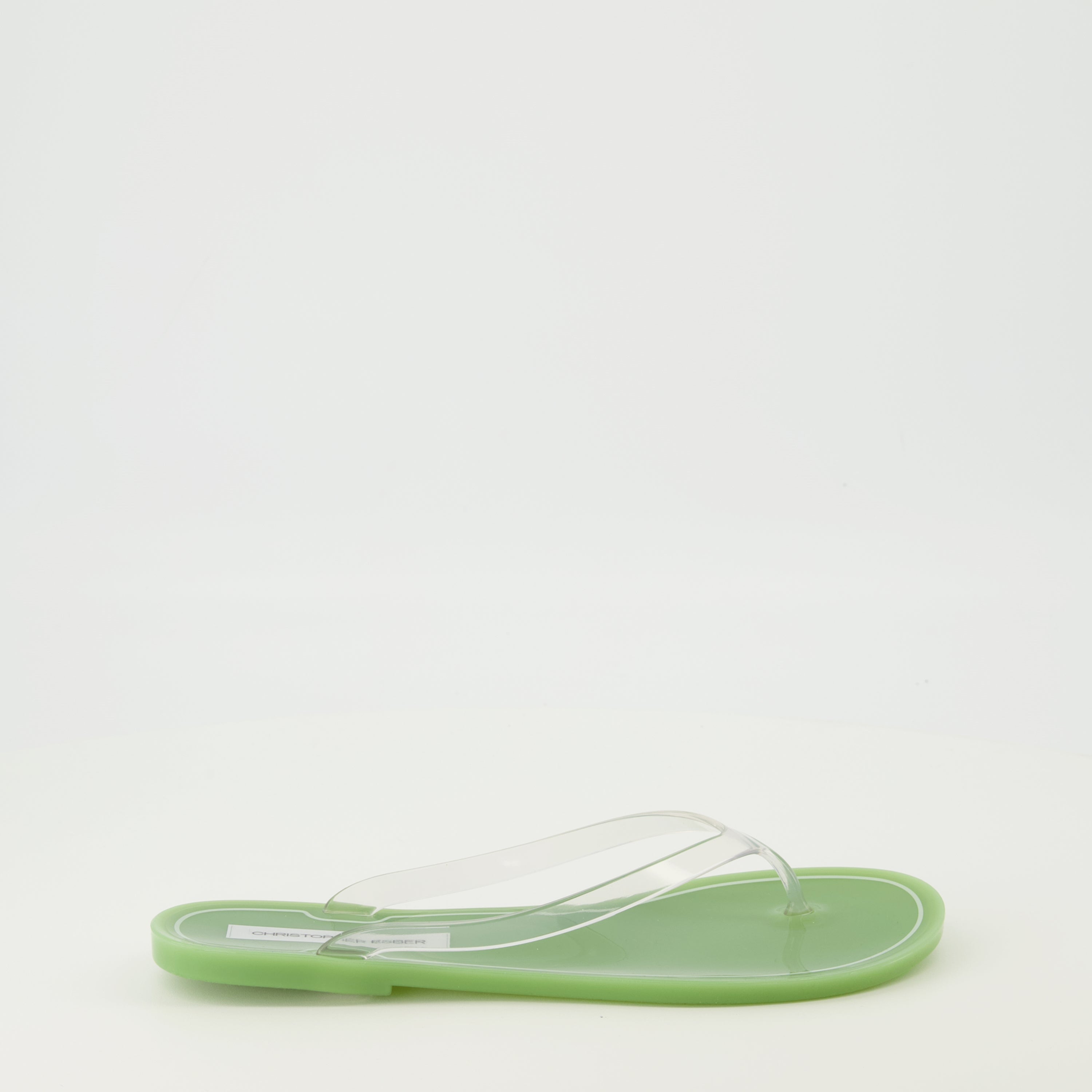 Image de l'article Tongs Jo en PVC vert de la marque Christopher Esber pour Femme - Saison Printemps-Été 2026 - Vue latérale droite