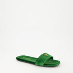 Scarpe aperte Sandali in Velluto Verde Prada Verde Femme