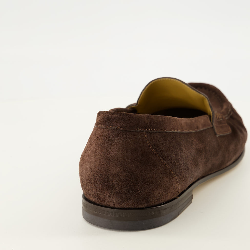 Mocassins Mocassini Scrunch in Suede Marrone Fendi Marron Homme