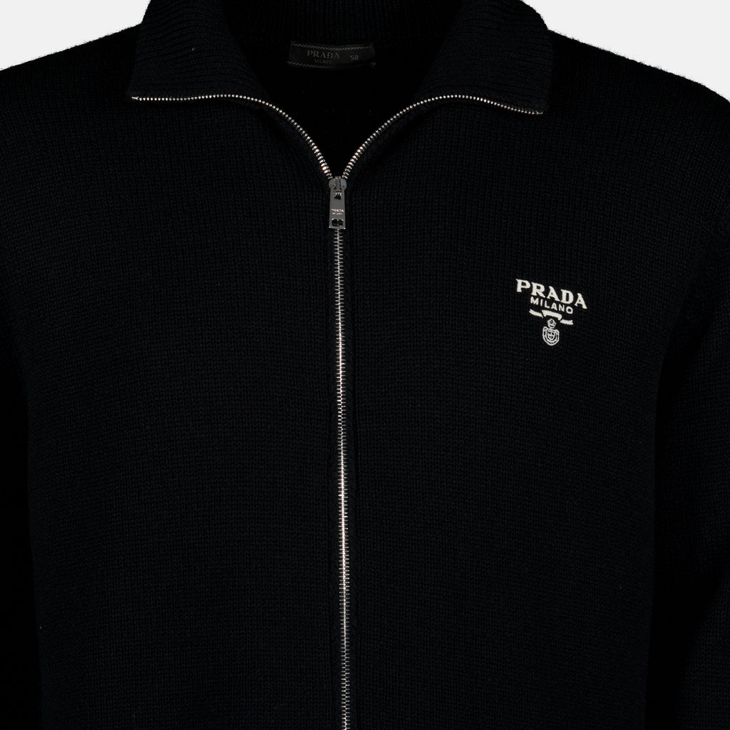 Vestes Cardigan en cachemire noir Prada Noir Homme