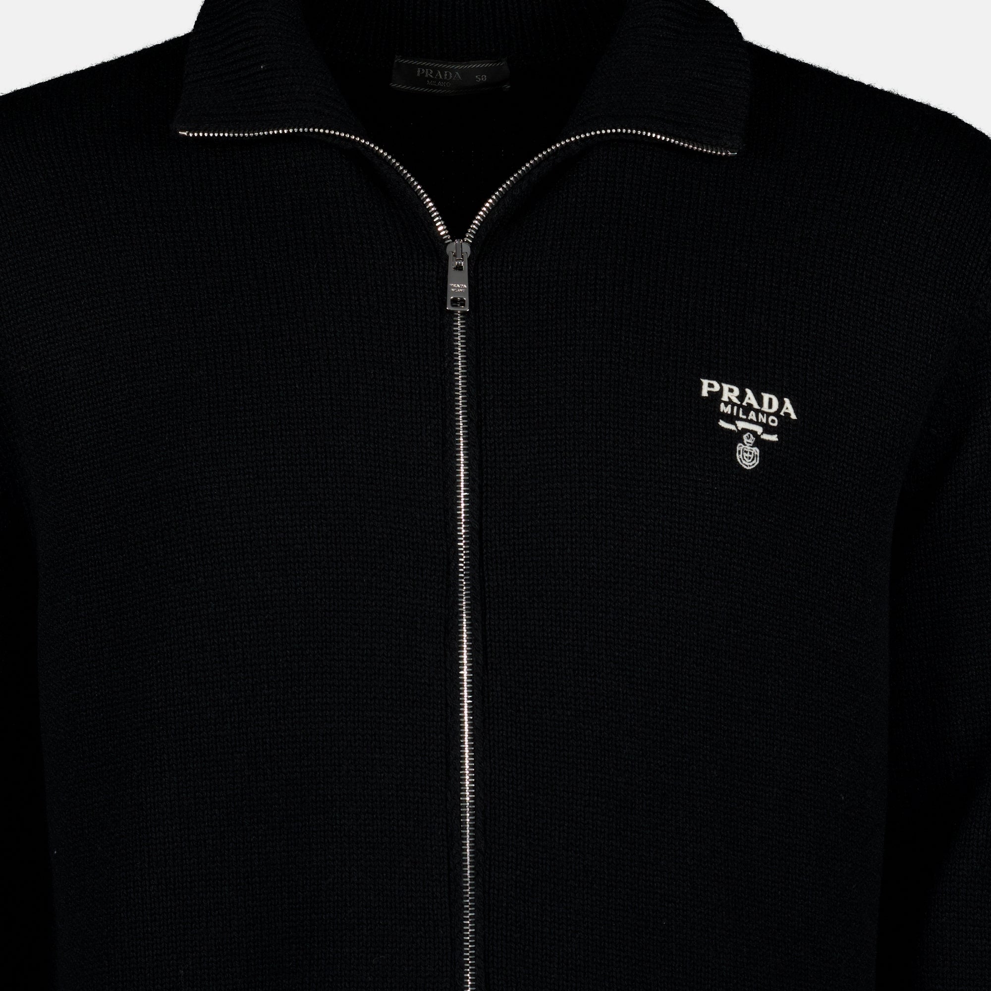 Vestes Cardigan en cachemire noir Prada Noir Homme