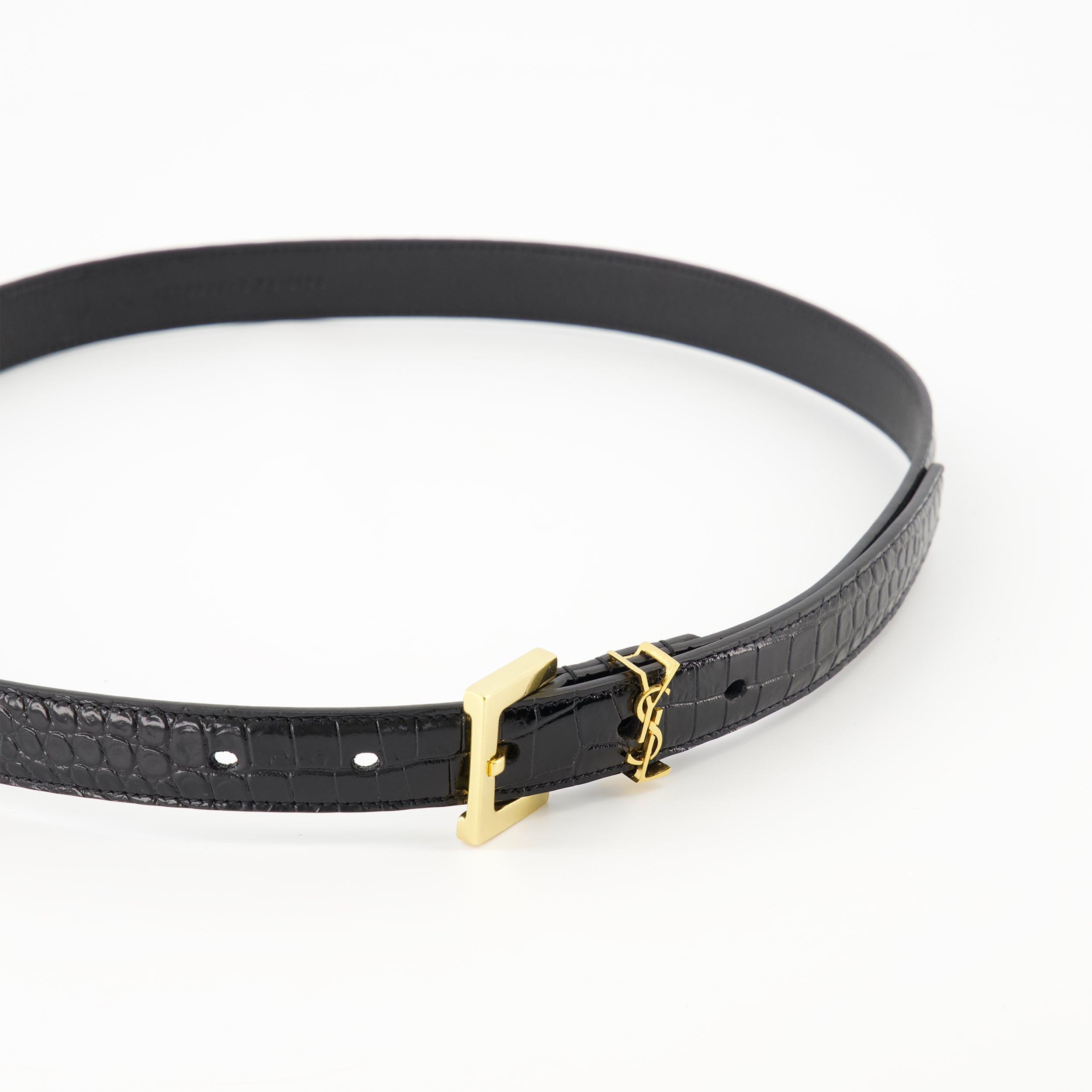 Belts Cassandre Slim Belt Saint Laurent Black Femme
