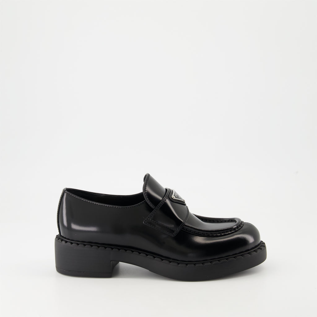 Loafers Mocassins Chocolate Prada Black Femme