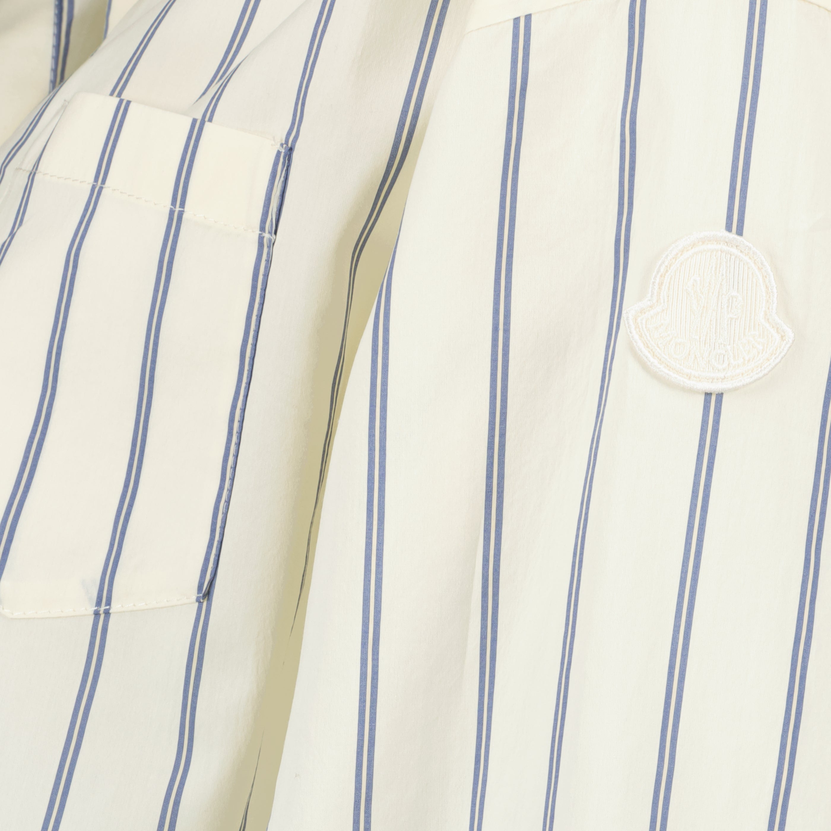 Chemises Chemise rayée en coton et soie Moncler Blanc Femme