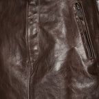 Imagen de la falda lápiz de cuero marrón de Saint Laurent para mujer - Temporada Primavera-Verano 2026 - Vista Detallada_2