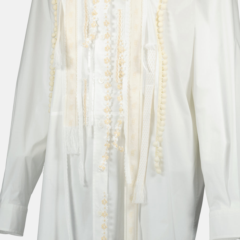 Robes Robe chemise en popeline Moschino Blanc Femme