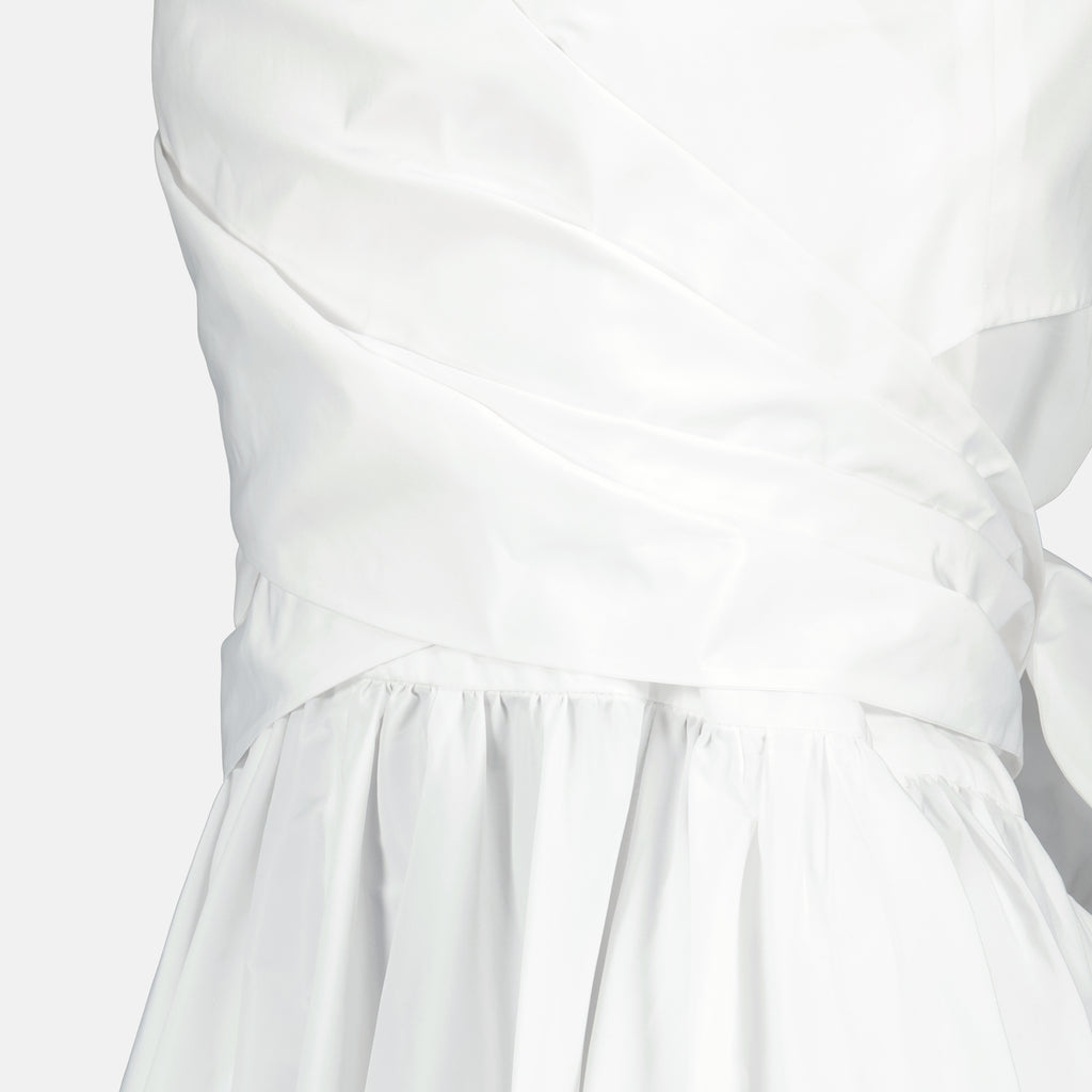 Robes Vestido Branco Drapado em Faille Reciclado Patou Blanc Femme