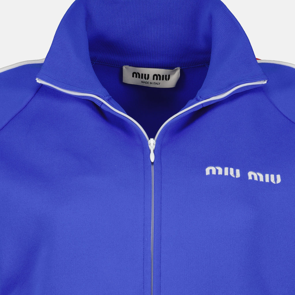 Vestes 블루 테크니컬 패브릭 재킷 Miu Miu Bleu foncé Femme