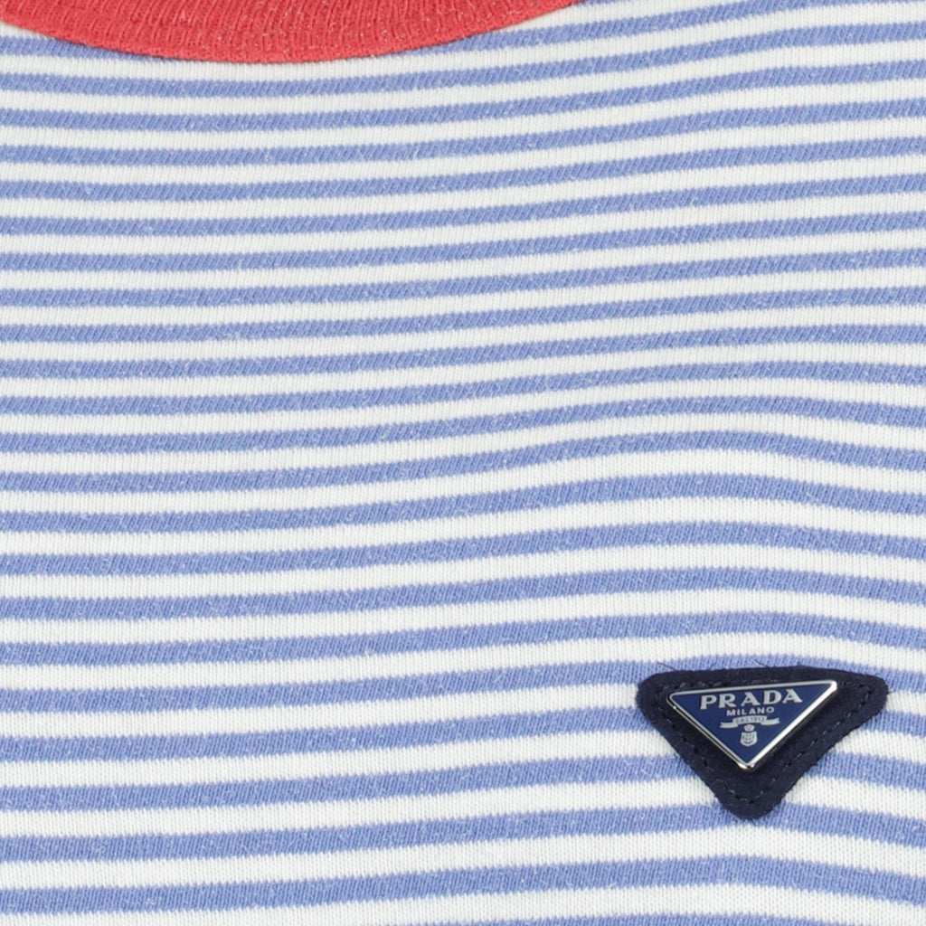 プラダの女性用青ストライプTシャツの画像 - 春夏2026 - 詳細ビュー_1