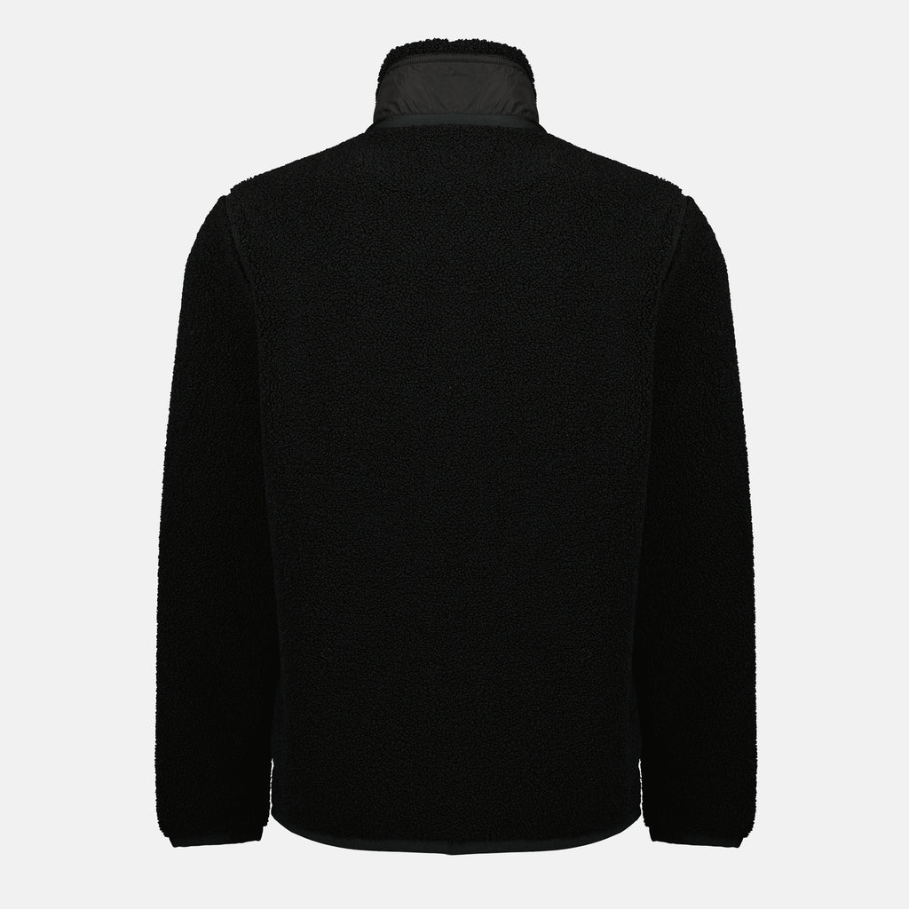 Image of the Moncler brand black teddy zip jacket for men - Autumn-Winter Season 2025 - Back View