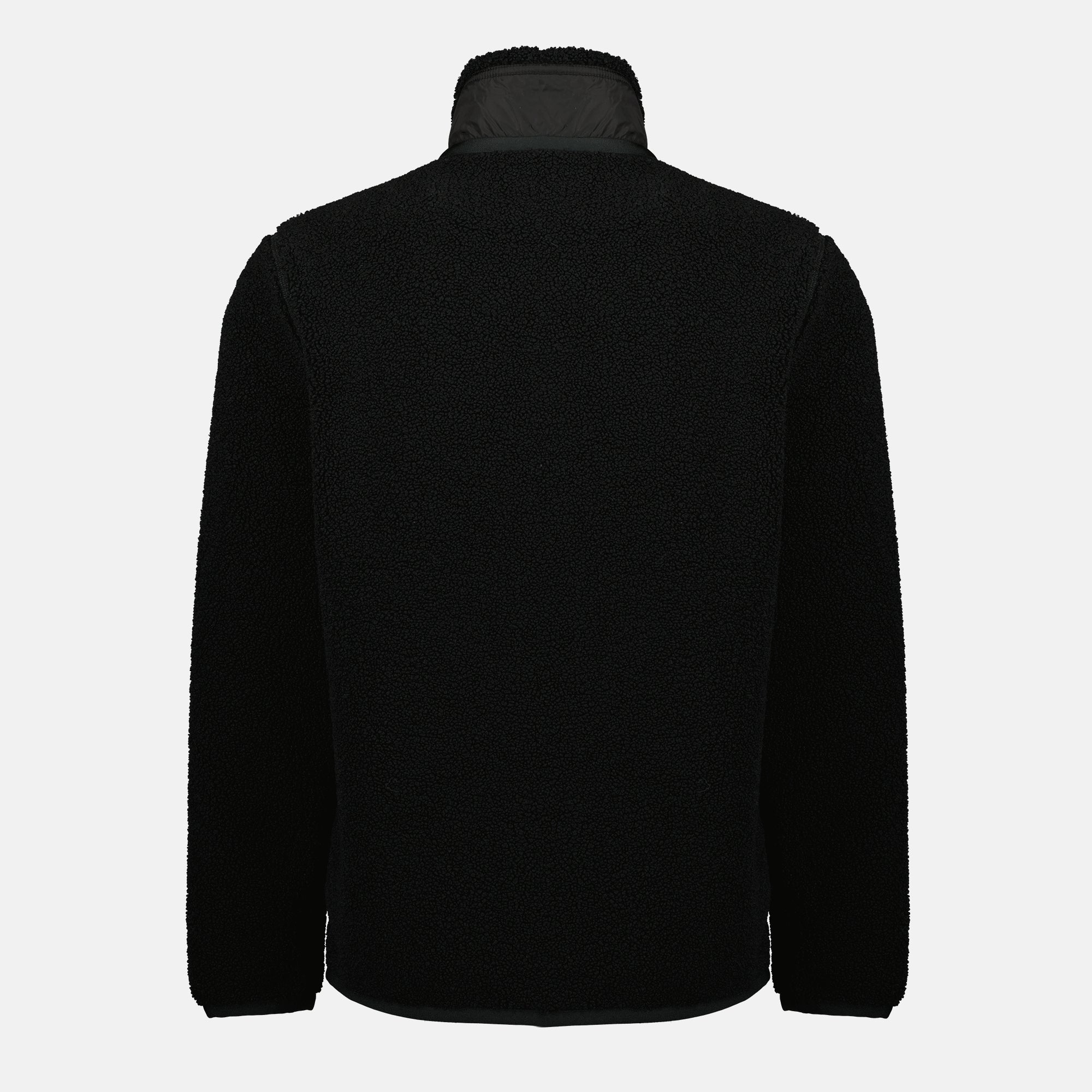Image of the Moncler brand black teddy zip jacket for men - Autumn-Winter Season 2025 - Back View