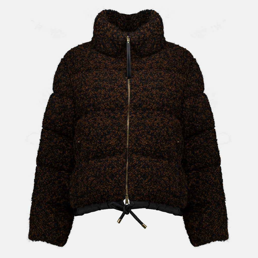 Manteaux Casaco de Pena em Tweed Trascendance Moncler Marron Femme