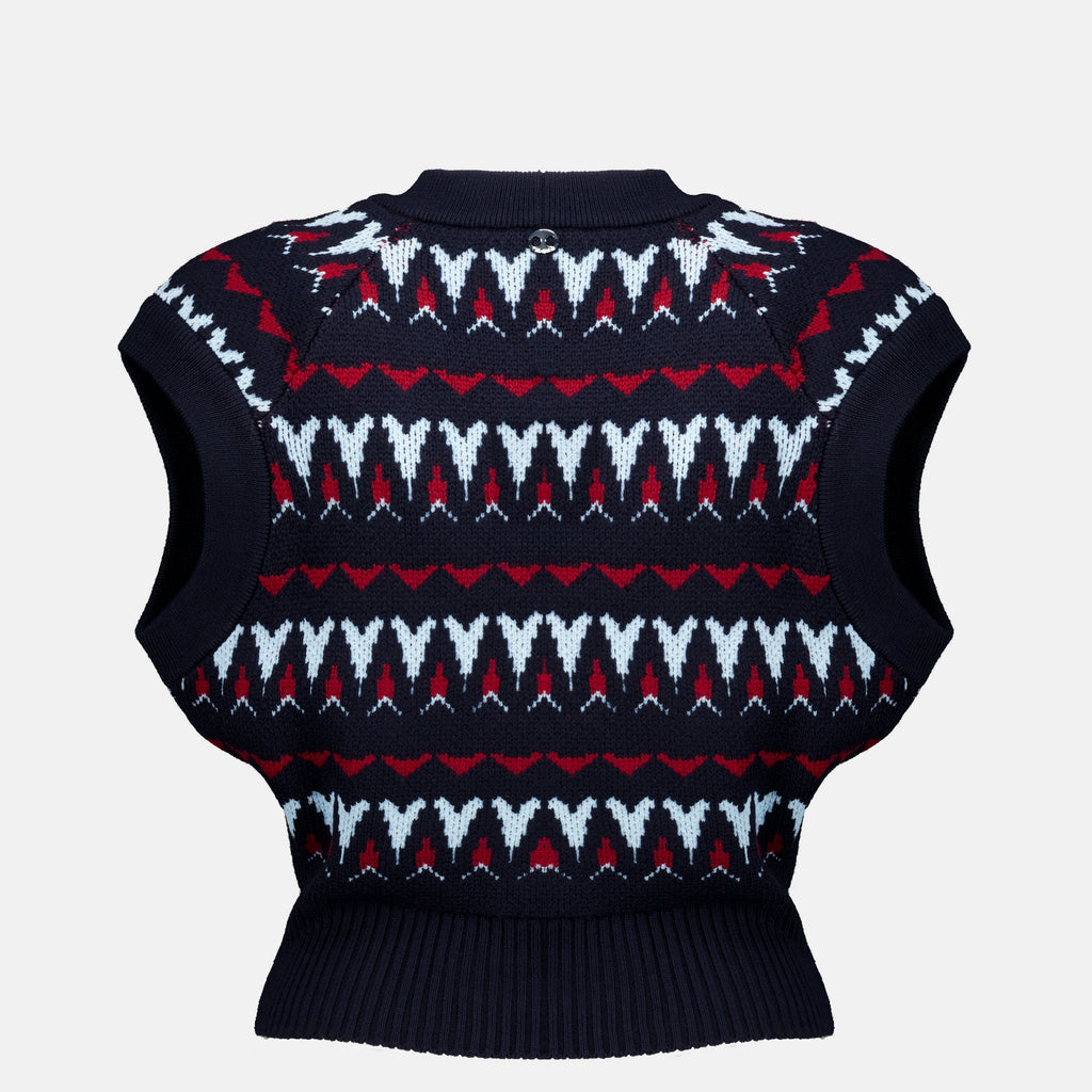 Maille Woll-Wickeltop Rabanne Bleu foncé Femme