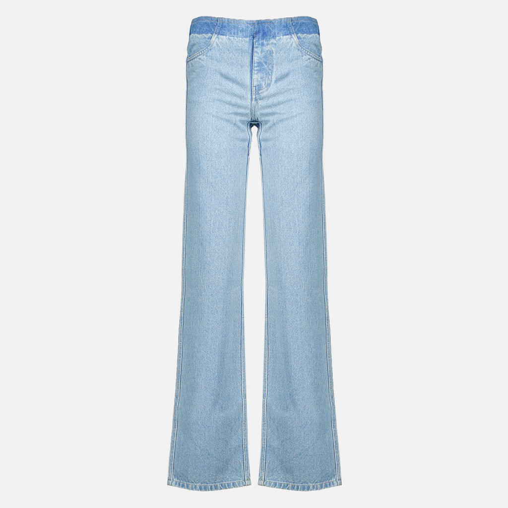 Pantalons Zerstörte Blaue Denim Jeans Christopher Esber Bleu Femme