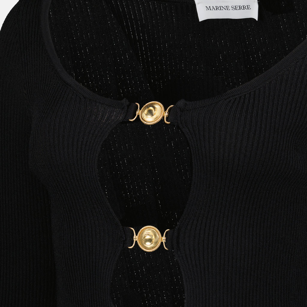 Maille Cardigan Nero a Decoupé Marine Serre Noir Femme