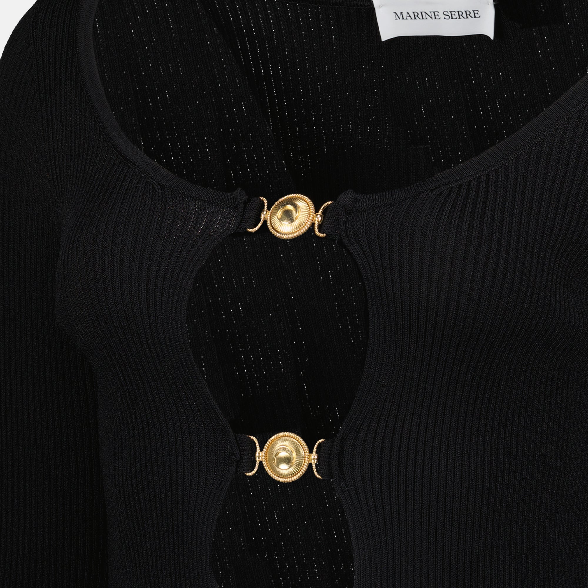 Maille ブラックカットアウトカーディガン Marine Serre Noir Femme