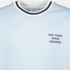 Imagen del sudadera de deporte con slogan azul claro de la marca Drole De Monsieur para hombre - Temporada Primavera-Verano 2026 - Vista Detallada 2