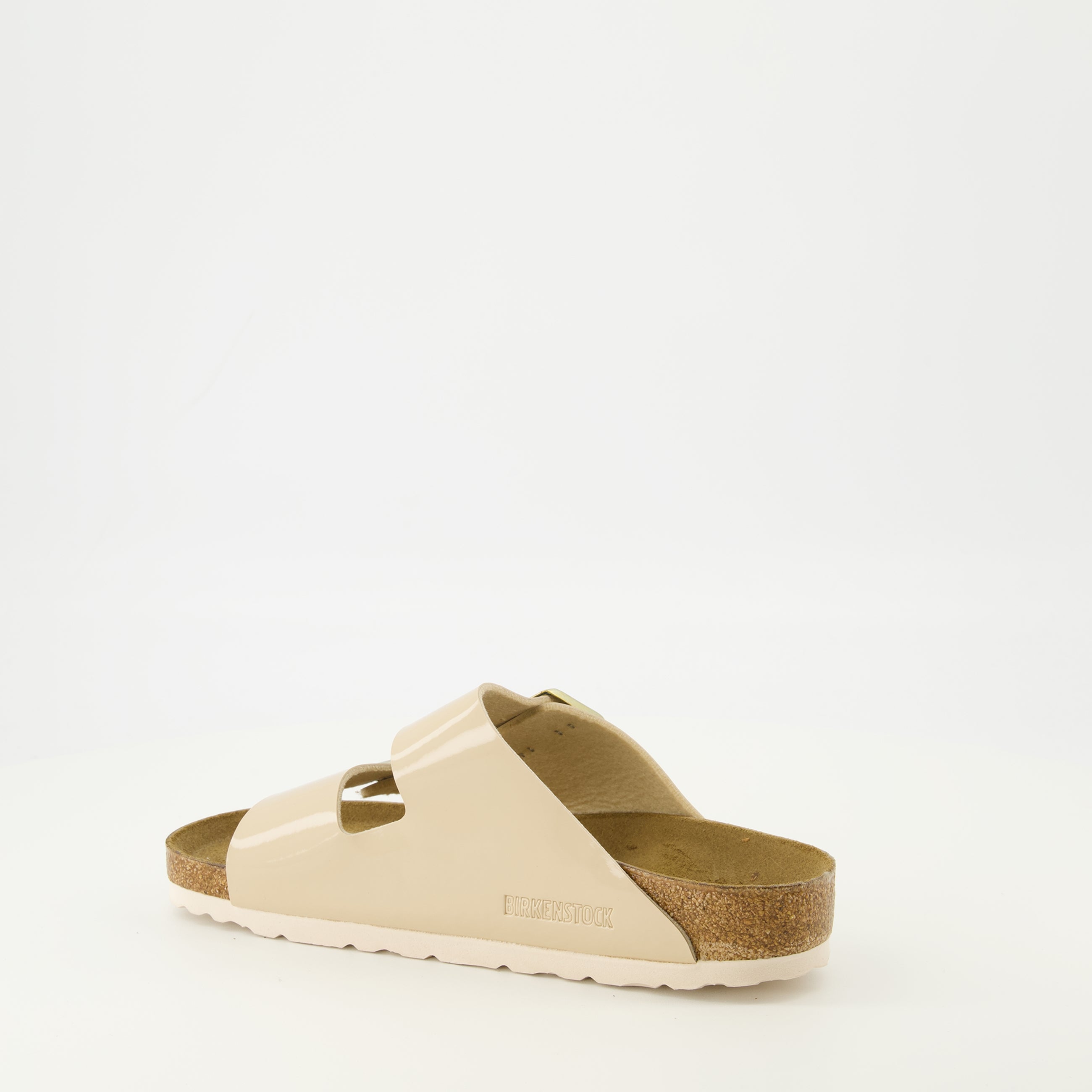 Image of the Birkenstock Arizona Beige Sandals for Unisex - Spring-Summer 2026 - Three-Quarter Back Right View