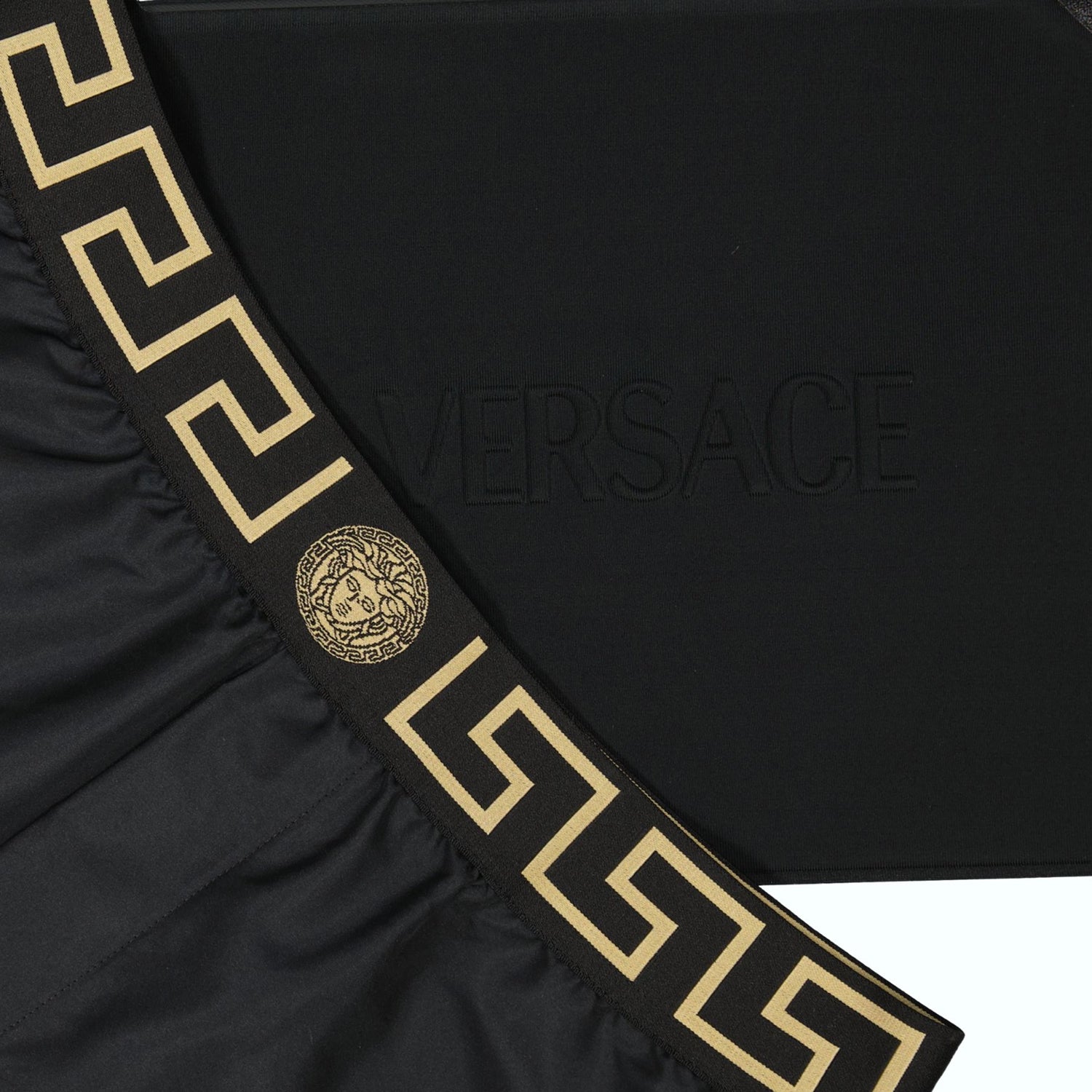 Beachwear Greca Swim Shorts Versace Black Homme