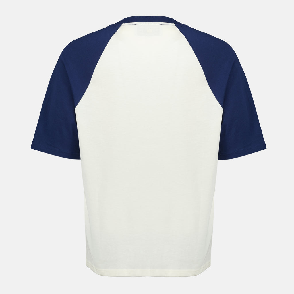 Image de l'article T-shirt en coton blanc et bleu de la marque Ami PARIS pour Unisex - Saison Printemps-Été 2026 - Vue de Dos