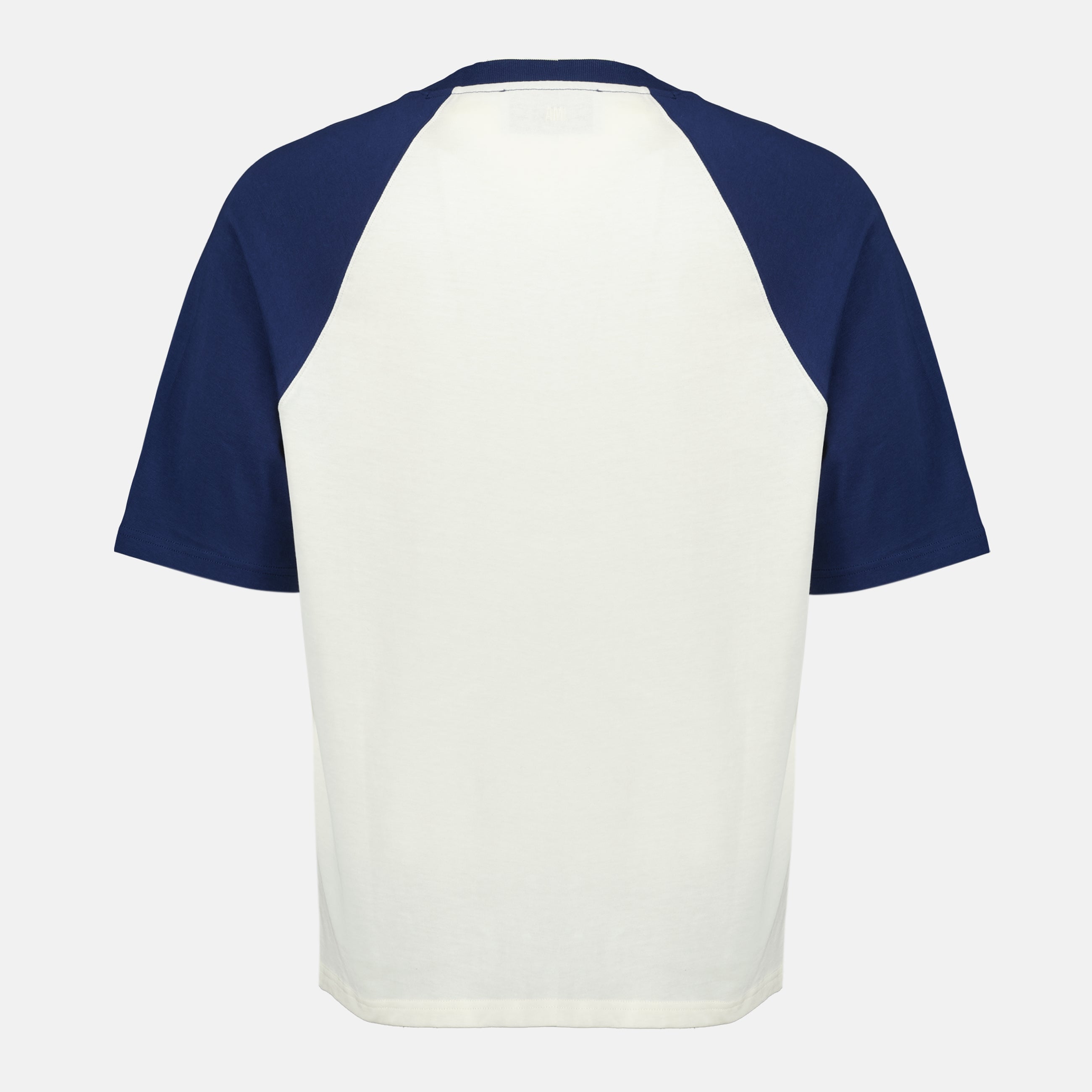 Image de l'article T-shirt en coton blanc et bleu de la marque Ami PARIS pour Unisex - Saison Printemps-Été 2026 - Vue de Dos