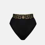 ビーチウェア メデューサ・グレカ・ビキニボトム Versace 黒 女性