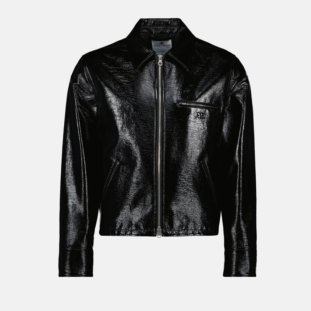 Jaquetas Casaco de Vinil Courrèges Preto Homme