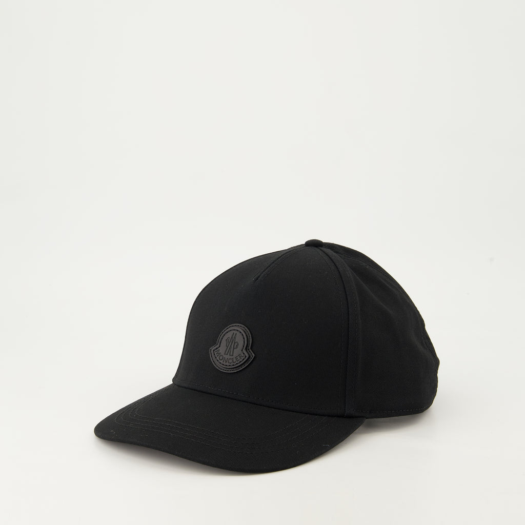 Chapéus, bonés e gorros Boné de Couro com Logo Moncler Preto Homme