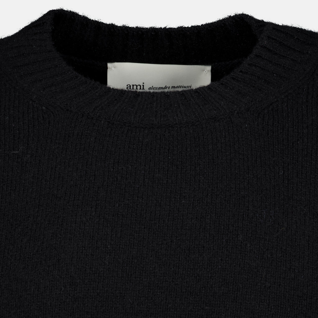 Maille Pull AMI de coeur noir en cachemire Ami PARIS Noir Homme